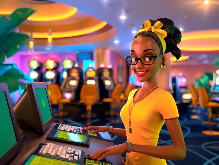 Blueprint Gaming slot reels mid-spin showing wild symbols and payline highlights